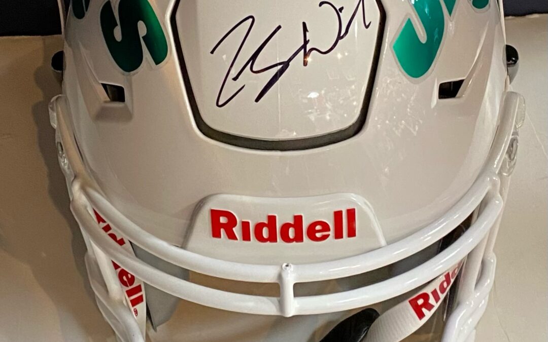 Zach Wilson Pro On Field White New York Jets Speed Flex Authentic Helmet Signed JSA COA