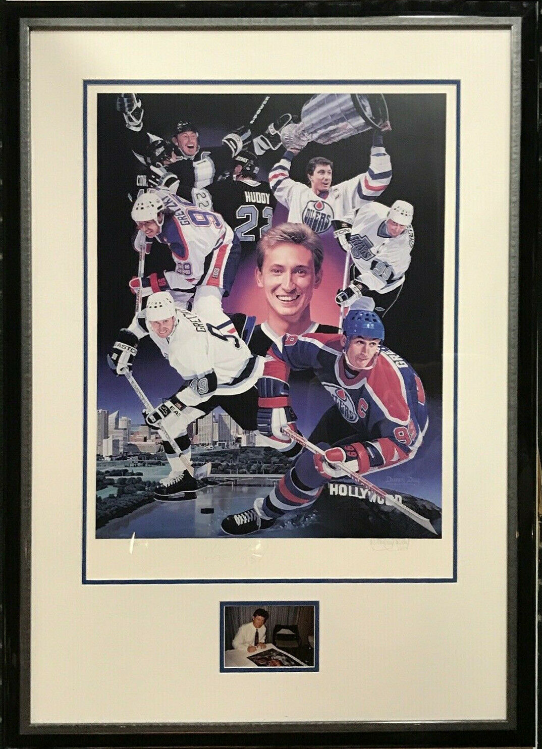 Wayne Gretzky signed Danny Day Gretzky 802 HOF litho framed 2 auto COA LE /880