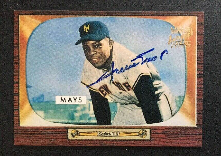 1996 Topps CERTIFIED Willie Mays Autograph 1955 Bowman Issue on Card Auto SP COA