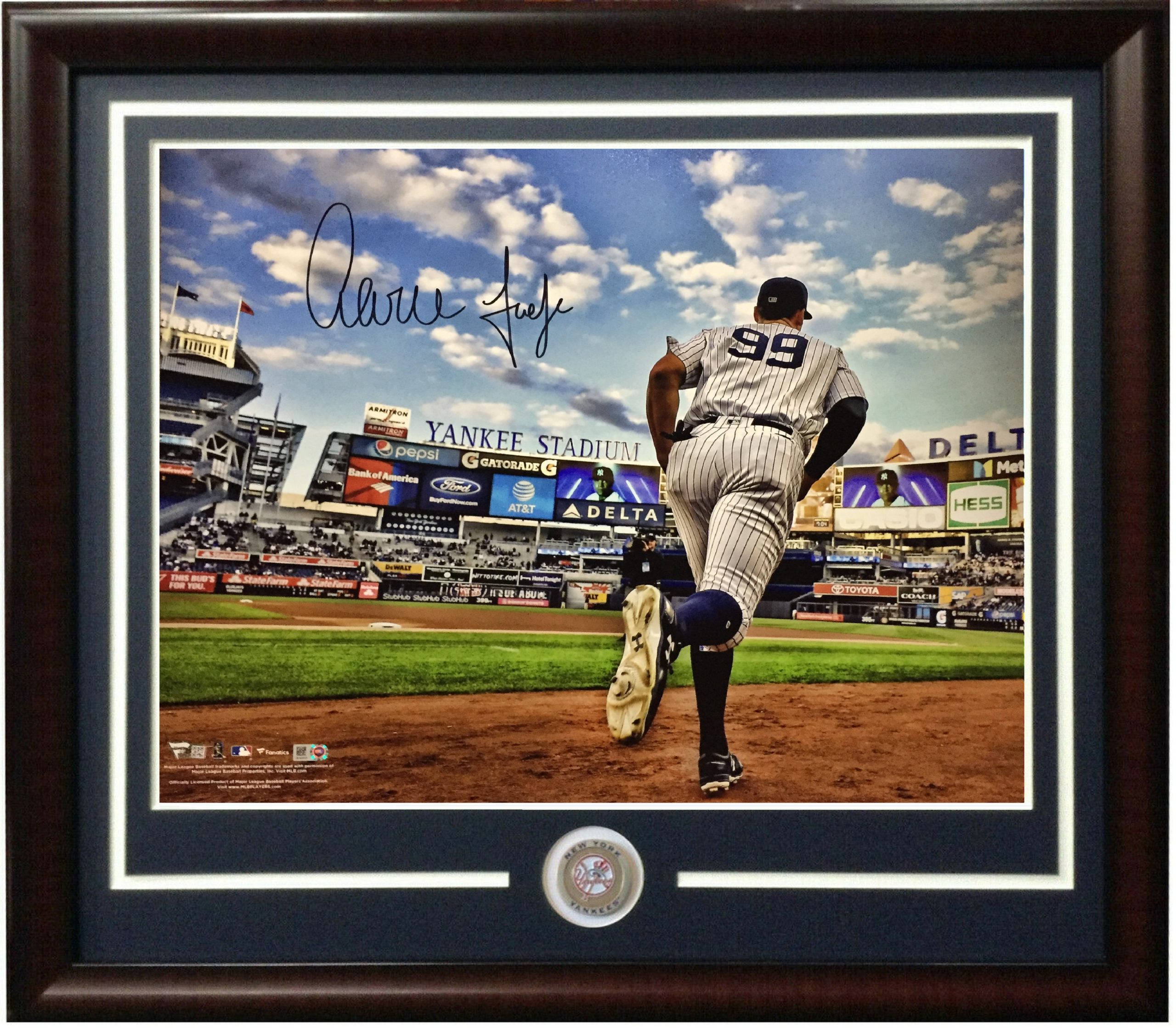 Aaron Judge signed 16x20 photo framed Yankees coin autograph Fanatics COA -  Cardboard Memories