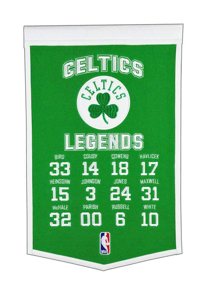 Boston Celtics Legends 14×22 Retired Numbers Felt Banner NBA Larry Bird Cousy