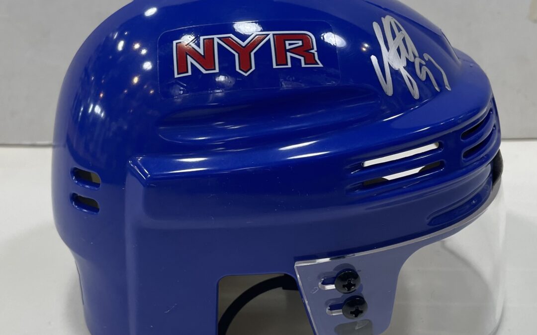 Mika Zibanejad signed New York Rangers Mini Helmet INS 93 Autograph Fanatics COA