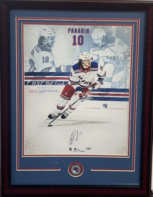 Artemi Panarin signed 16x20 photo framed W/ New York Rangers coin autograph Fanatics COA