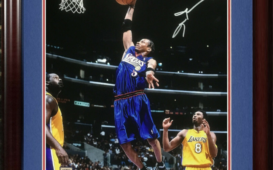 Allen Iverson signed 16×20 Dunk photo framed autograph HOF JSA COA