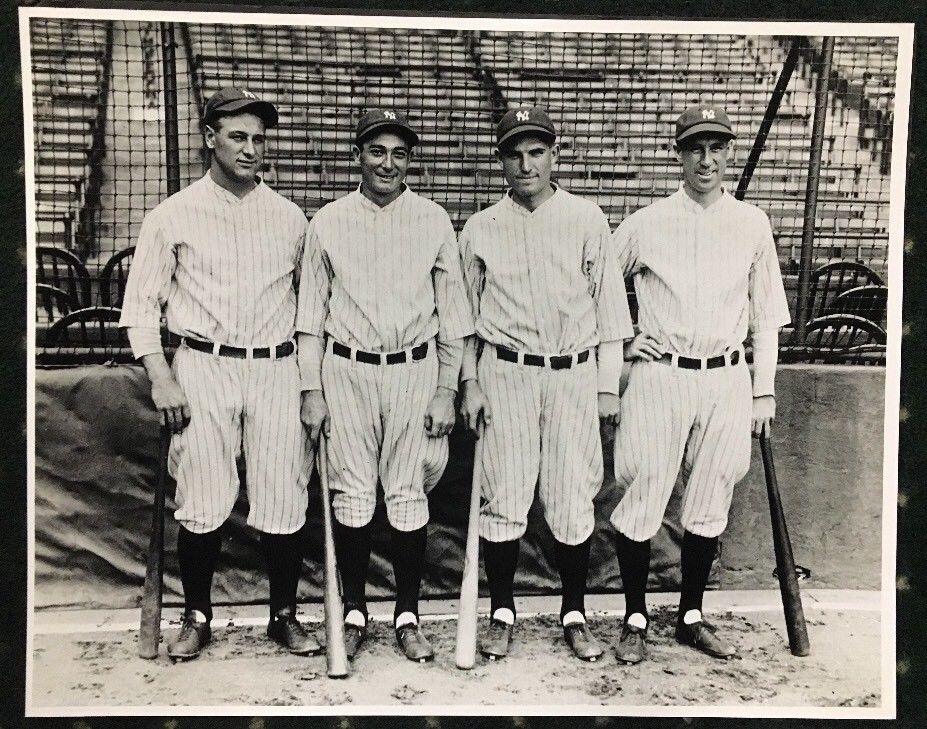1927 Ny Yankees Original 16×20 Hof Library Photo Lou Gehrig Lazzeri Koenig