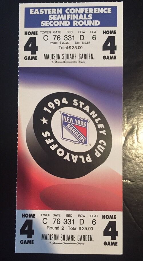 1994 NEW YORK RANGERS STANLEY CUP SEMIFINALS PLAYOFF TICKET Unused Mint 