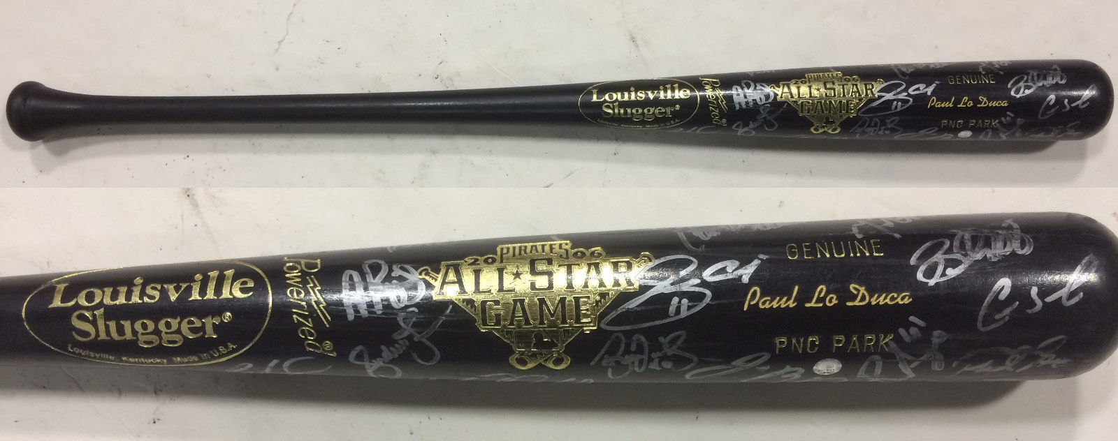 2006 NL All Star game issued team signed bat 28 auto MLB holo COA Pujols Cabrera