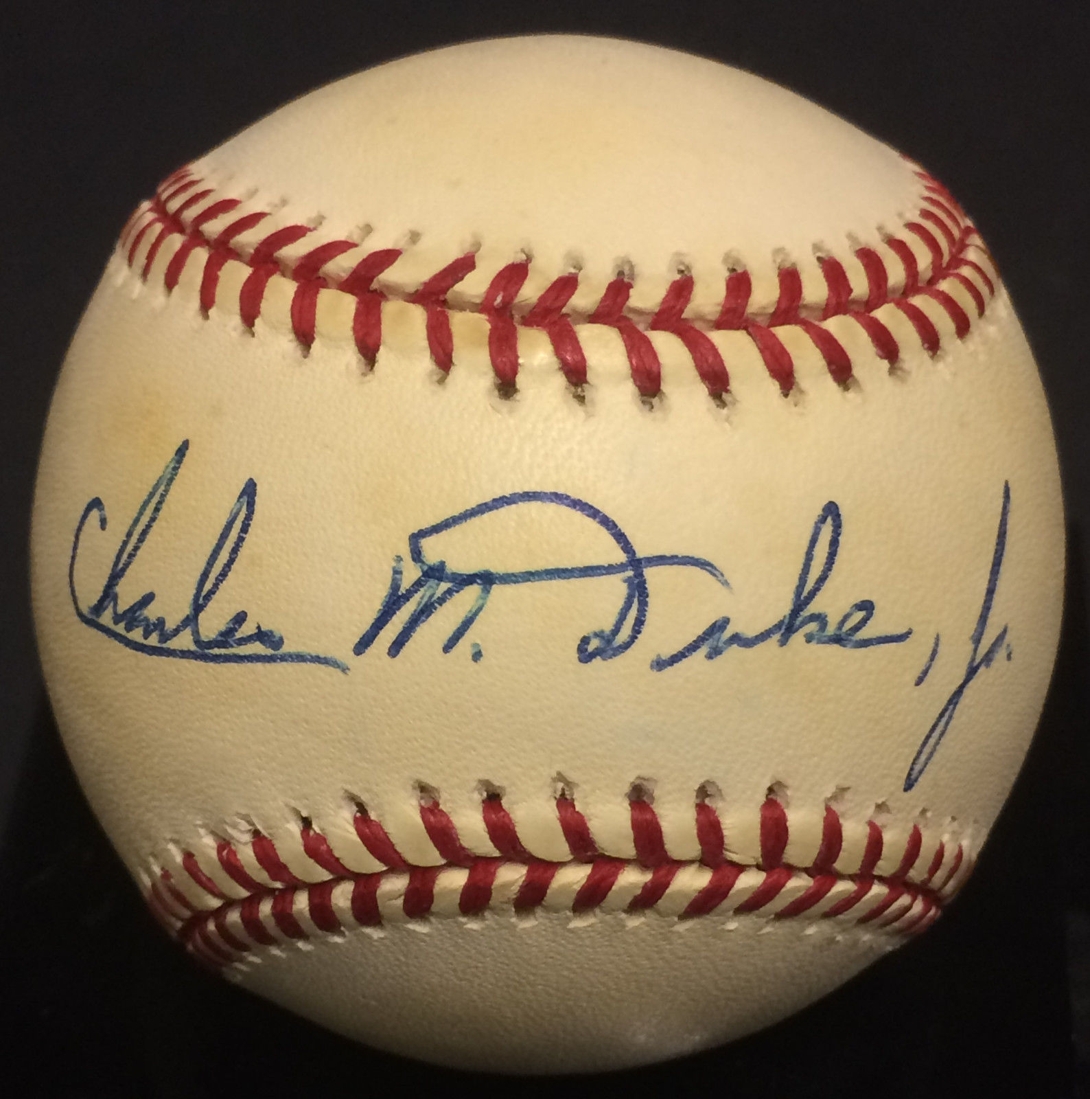 Charles Charlie M Duke Jr Apollo 16 Astronaut signed AL Baseball auto JSA LOA