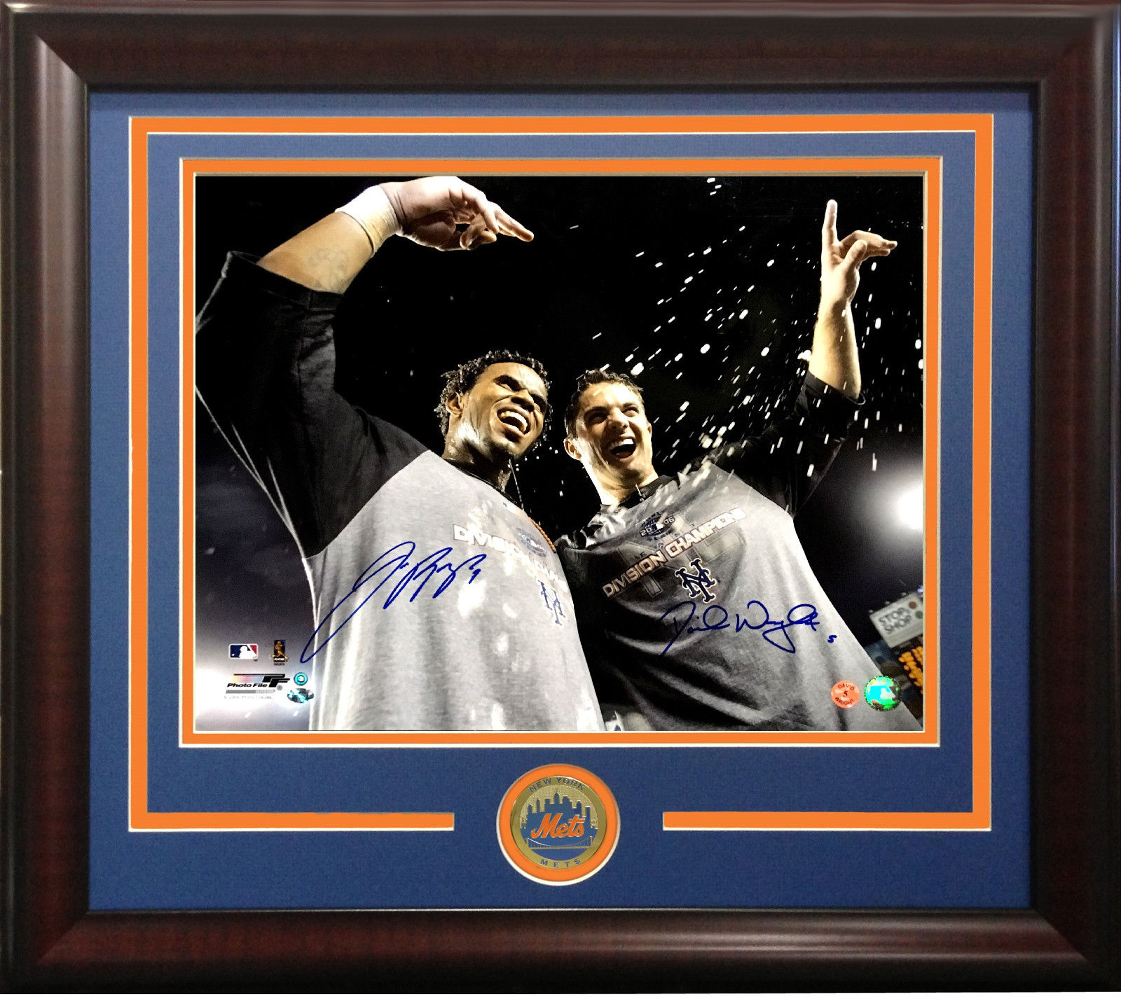 David Wright Jose Reyes signed 16×20 photo framed Mets coin 2 auto MLB holo COA