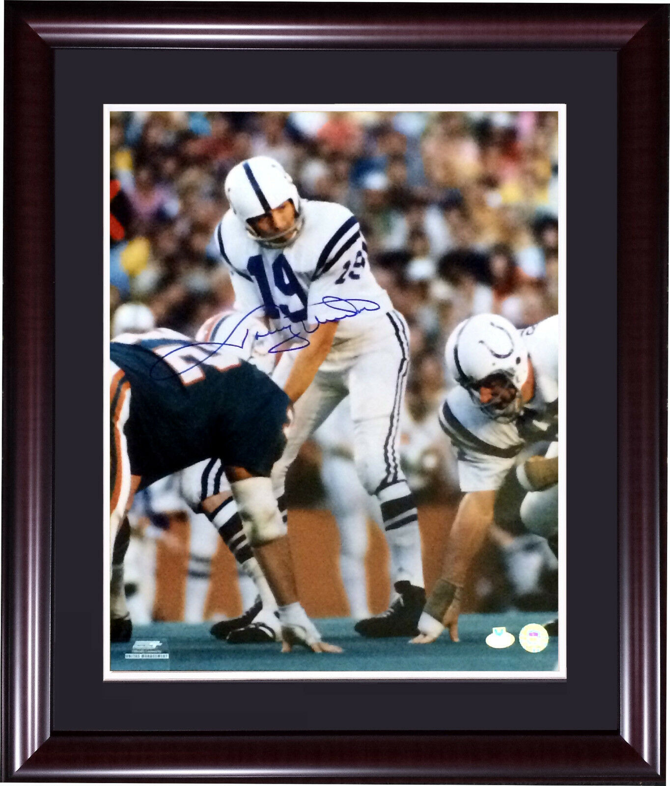 Johnny Unitas Colts signed 16×20 photo framed mint auto HOF TRIUMPH holo COA