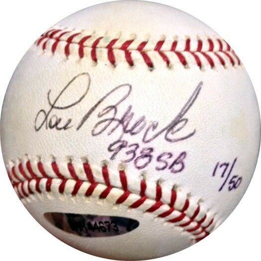Lou Brock Signed Inscribed 938 SB OML Baseball Limited Edition /50 UDA Coa Auto