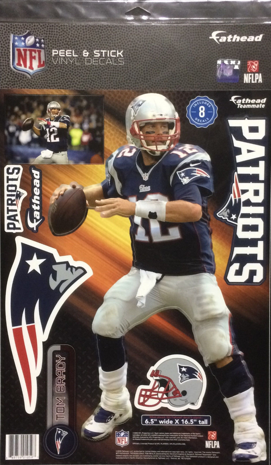 Tom Brady New England Patriots Fathead Teammate Super Bowl 51 Champs 6.5 x 16.”H