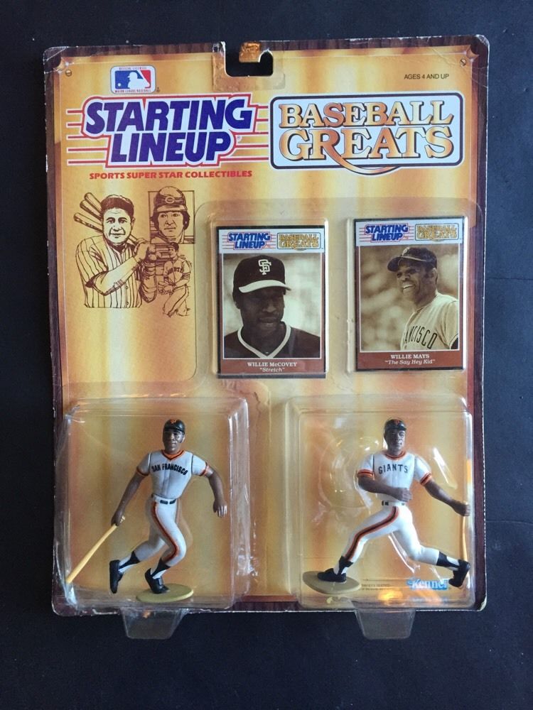 Willie Mays & Willie Mccovey Giants Hof Starting Lineup Baseball Greats 1989 New