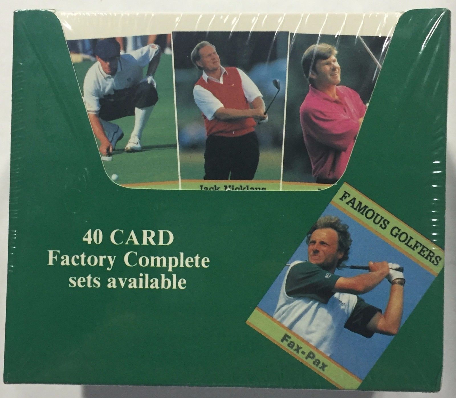 1993 Fax Pax Famous Golfers 40 Pack Sealed golf Box jack Nicklaus arnold palmer