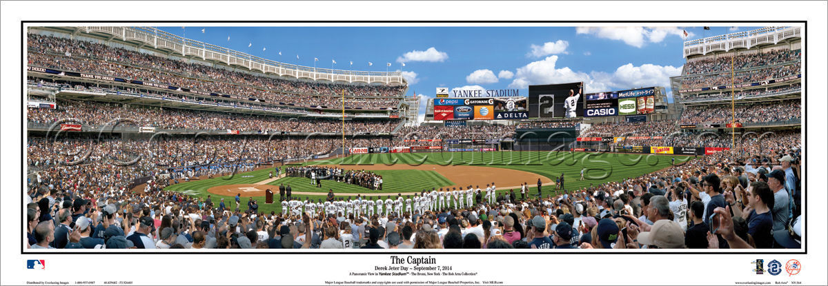 Derek Jeter Day The Captain 2014 Yankee Stadium 13.5×39 panoramic photo