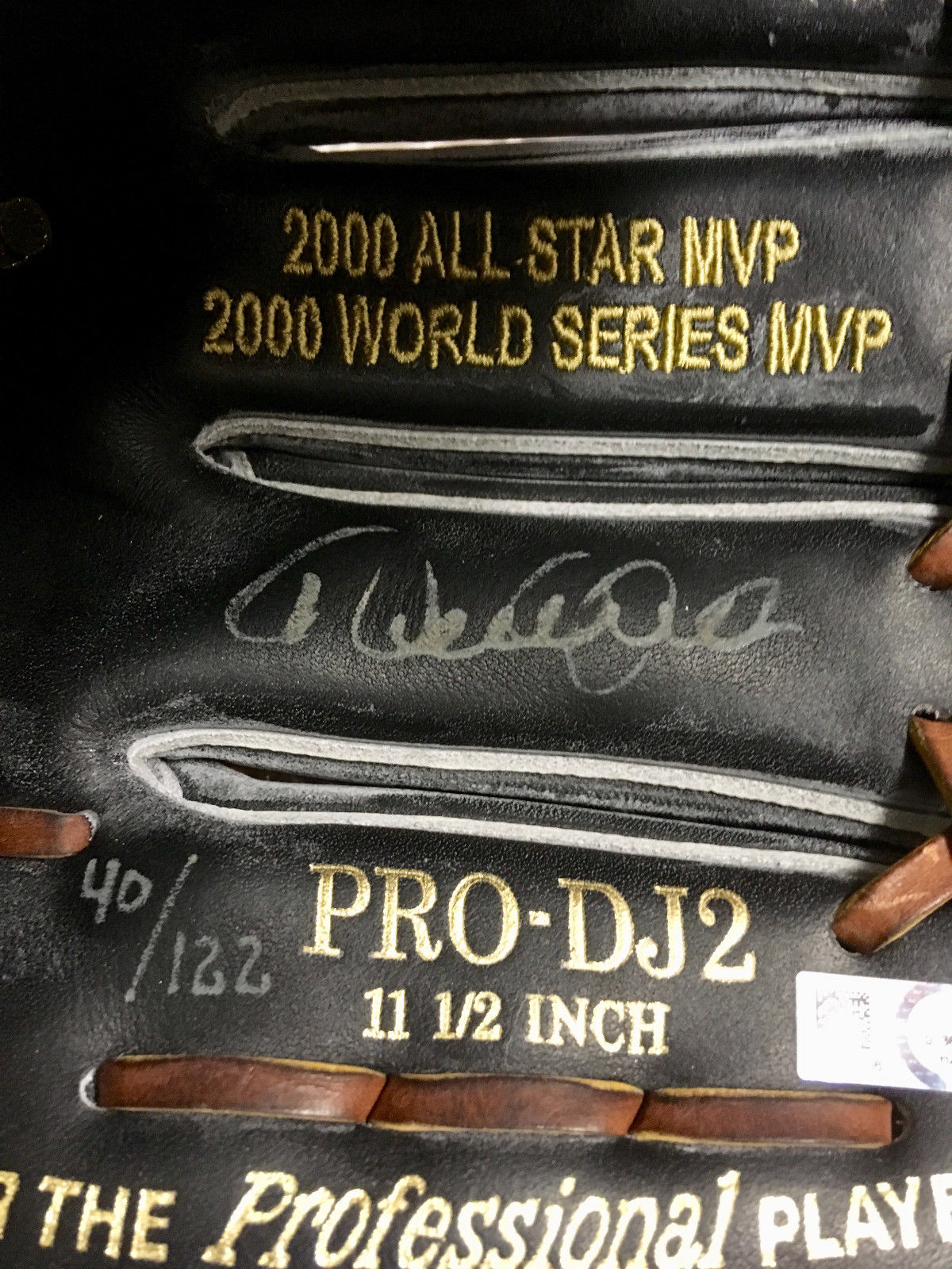 Derek Jeter signed stat game issued glove gold autograph LE/122 Steiner MLB coa