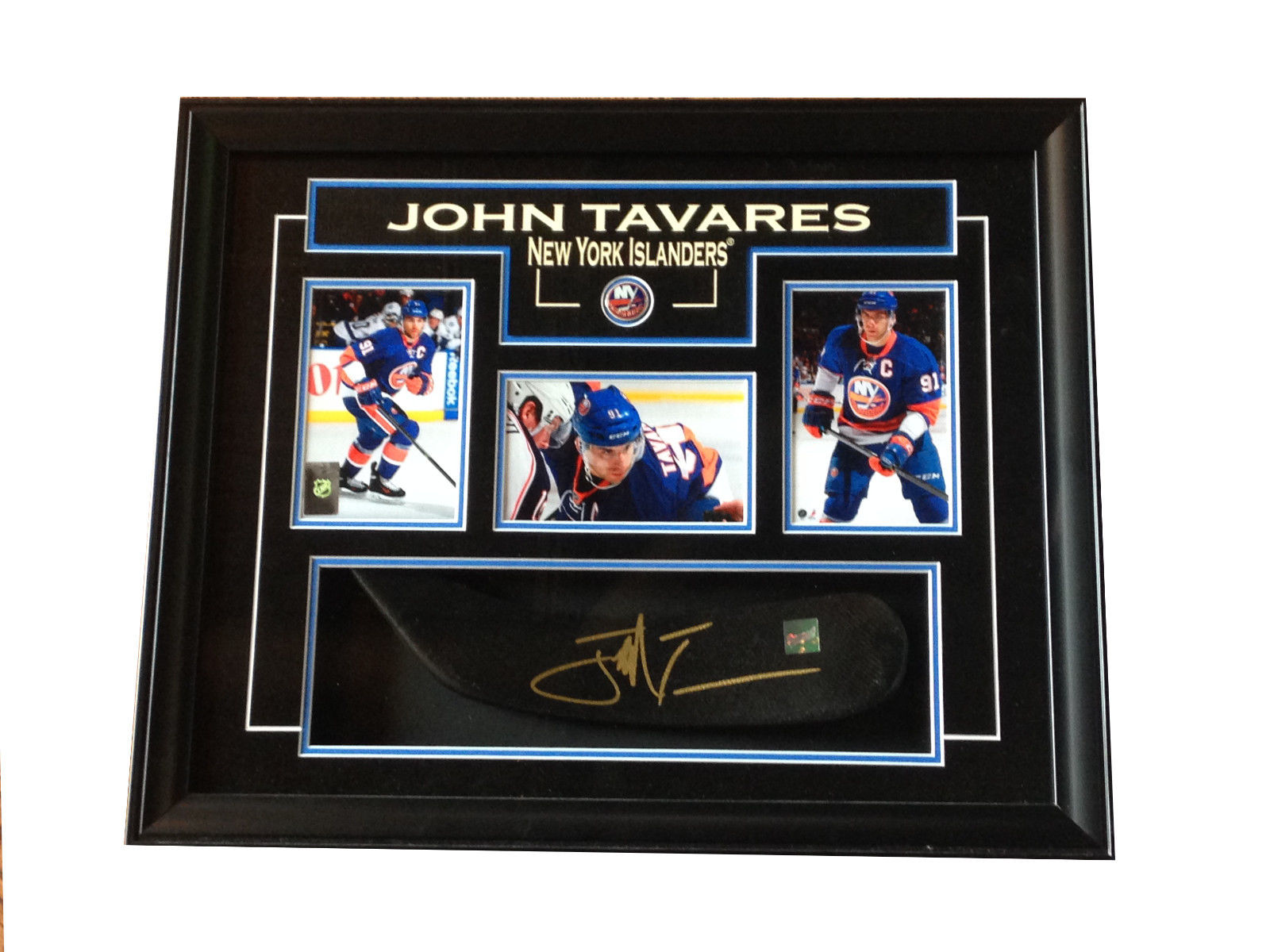 John Tavares Signed hockey stick blade shadowbox collage auto frameworth COA