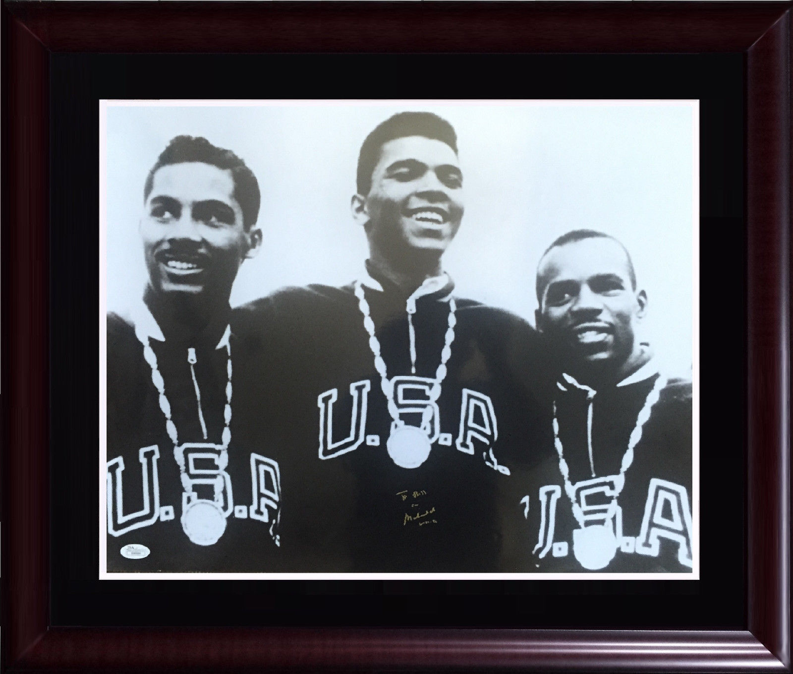 Muhammad Ali Cassius Clay Signed 16×20 1960 Olympic gold photo framed auto JSA