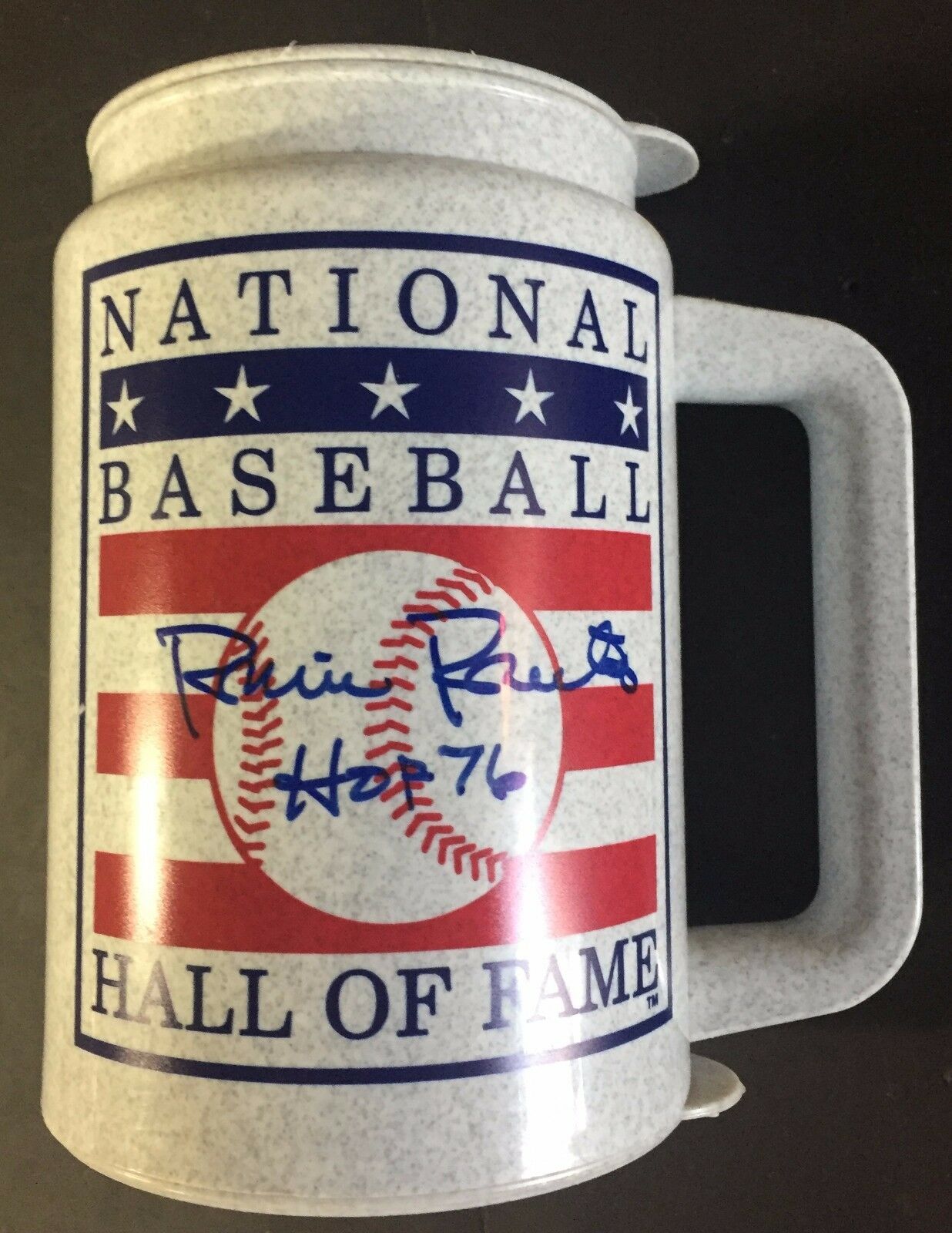 Robin Roberts Signed Hall of Fame Plastic Mug Ins HOF 76 Phillies COA Auto