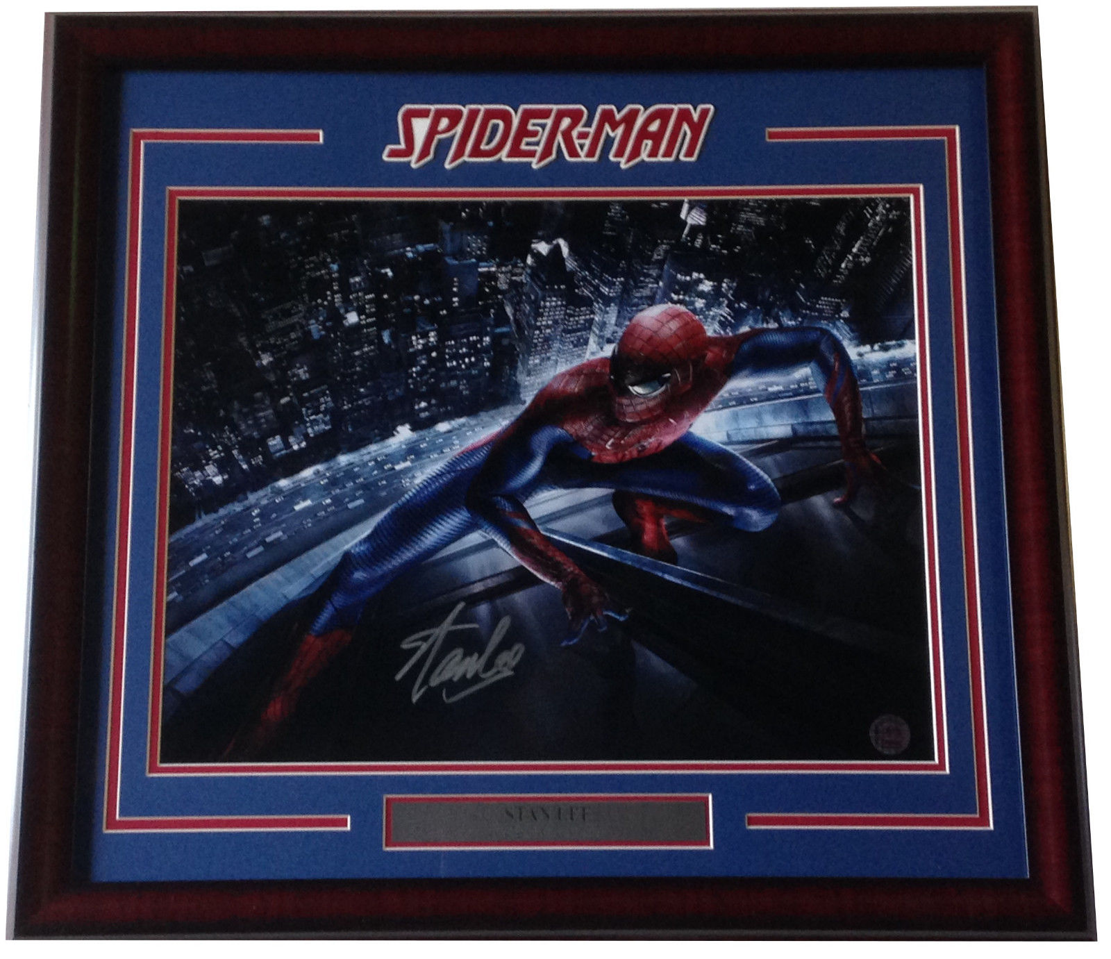 Stan Lee Spider Man creator signed 16×20 photo framed autograph lee hologram coa