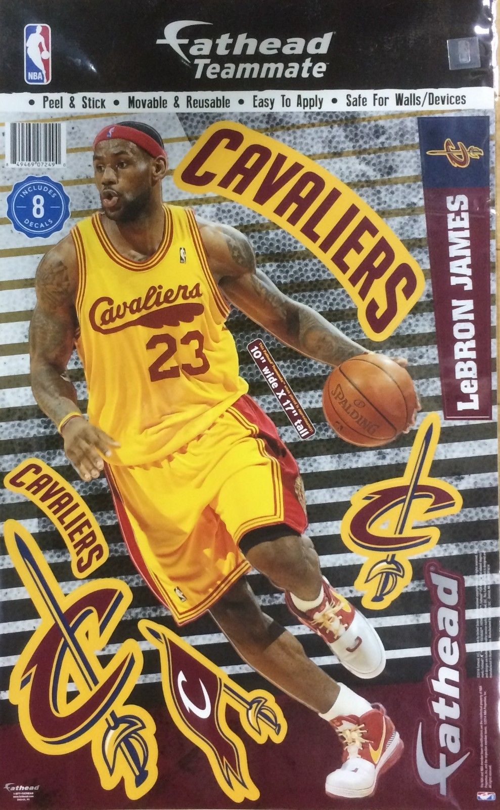 Lebron James Cleveland Cavaliers Fathead Teammate Wall Decal NBA 12″x17″H new