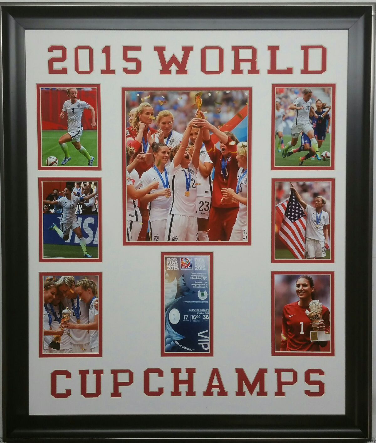 2015 USA Women’s Soccer World Cup Champions Framed 8 Photo Collage Morgan Solo