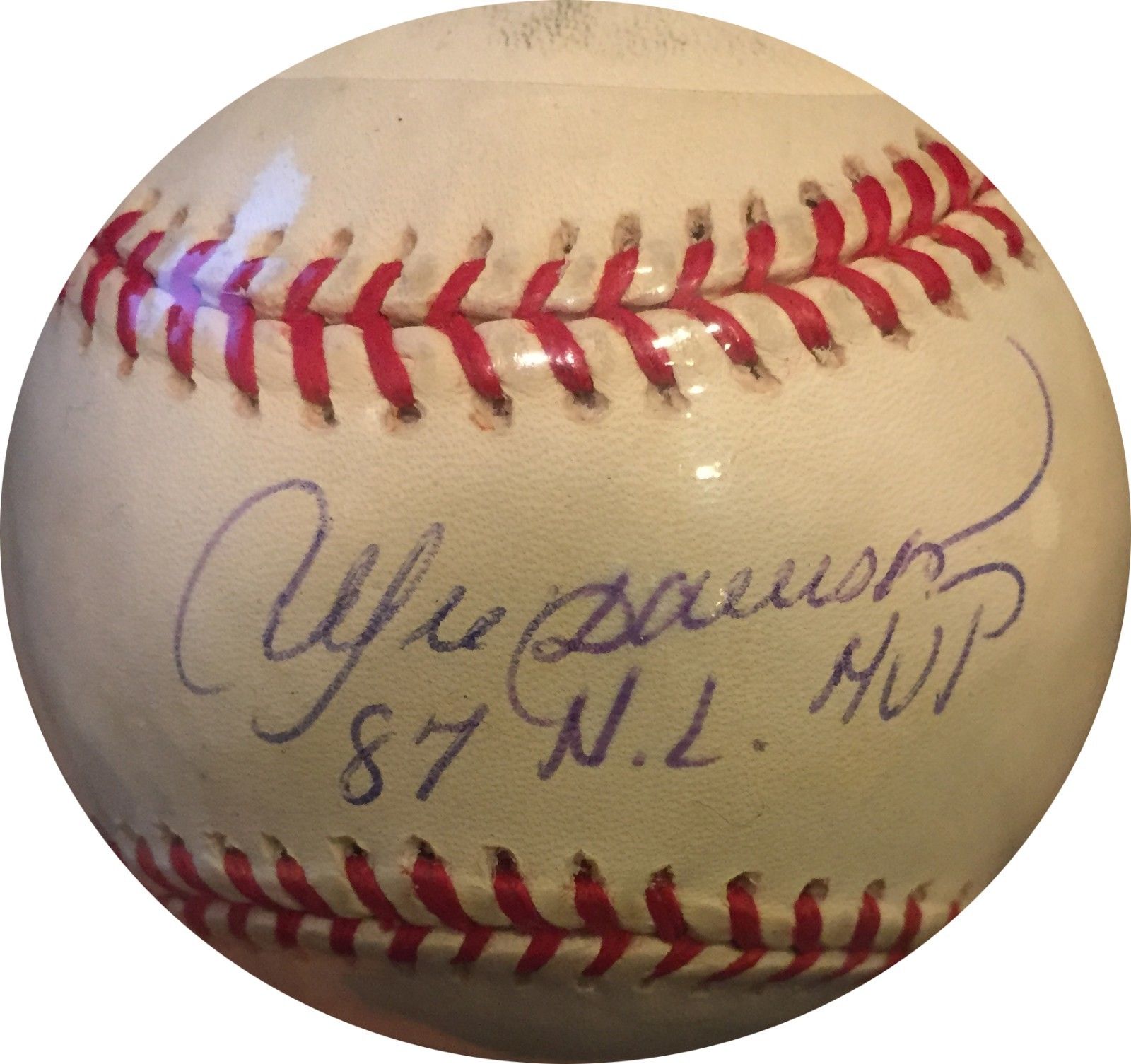 Andre Dawson Signed Official National League Baseball with Ins 87 NL MVP Steiner