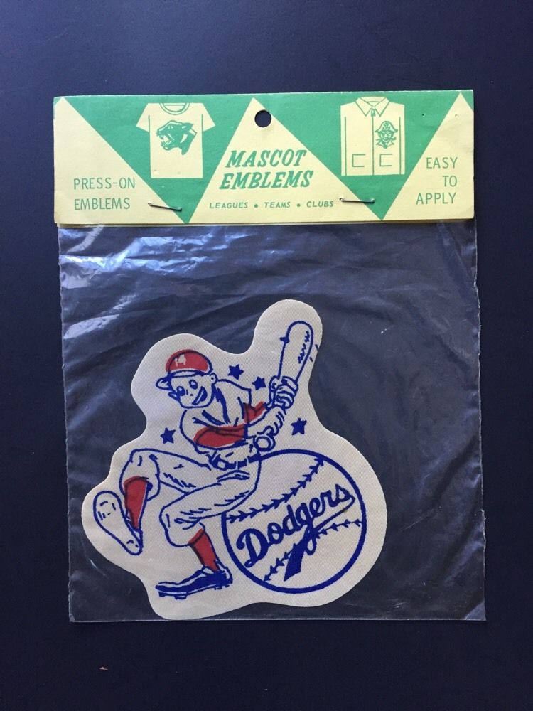 Brooklyn Dodgers Mascot Emblems Iron On 1950S Original Mint Sealed Rare 5X4