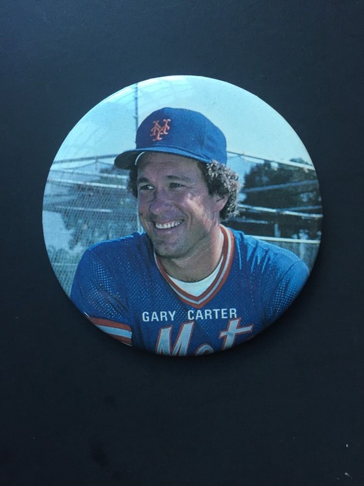 Gary Carter New York Mets 1986 World Series  Pin Back Button 3 ” Mint Original