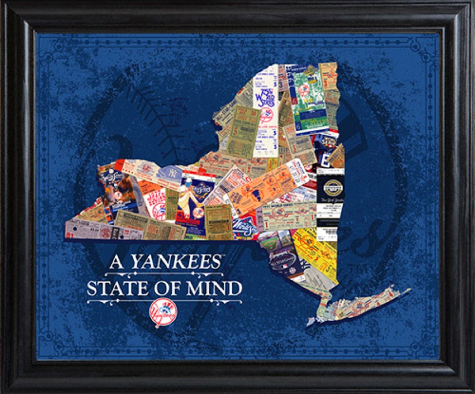 New York NY Yankees State Of Mind Framed 18×15 All Star Ws Ticket Collage