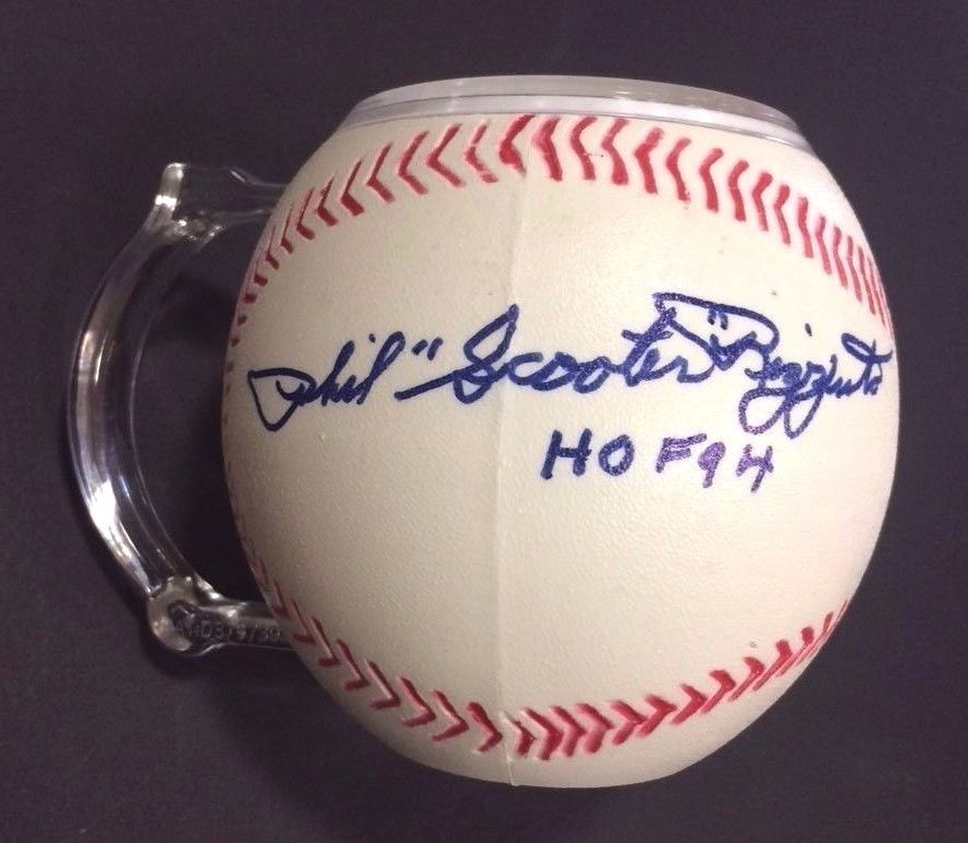 Phil “Scooter” Rizzuto Signed Inscribed HOF 94 Baseball Mug Rare 1/1 Yankees COA