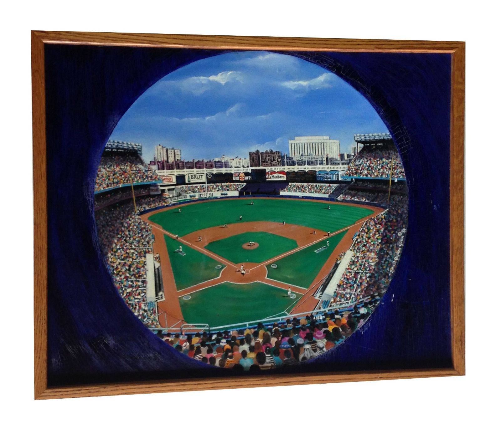 Robert Stephen Simon original 1989 Yankee stadium oil painting 1/1 framed COA
