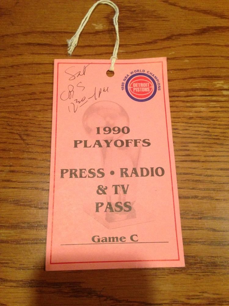 1990 Detroit Pistons playoffs  Cbs Press Pass Ticket  Isiah Thomas rodman  Mint
