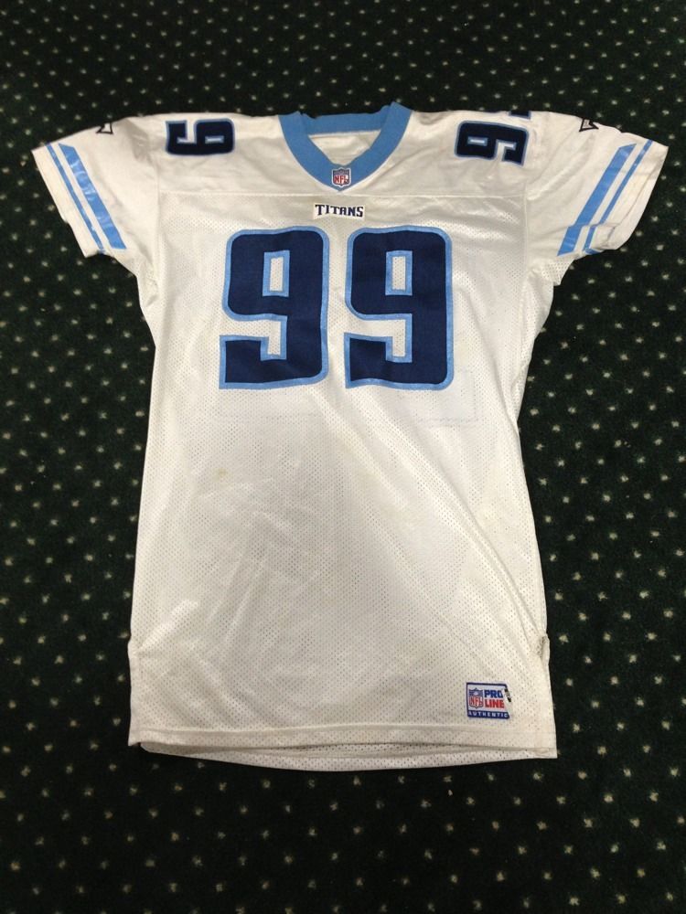 1999 Tennessee Titans Game Used Tagged Proline PROTOTYPE Jersey SZ 48 Plus  4 - Cardboard Memories