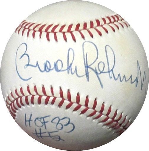 Brooks Robinson Signed Inscribed “HOF 83” “#5” OAL Bobby Brown Baseball PSA/DNA