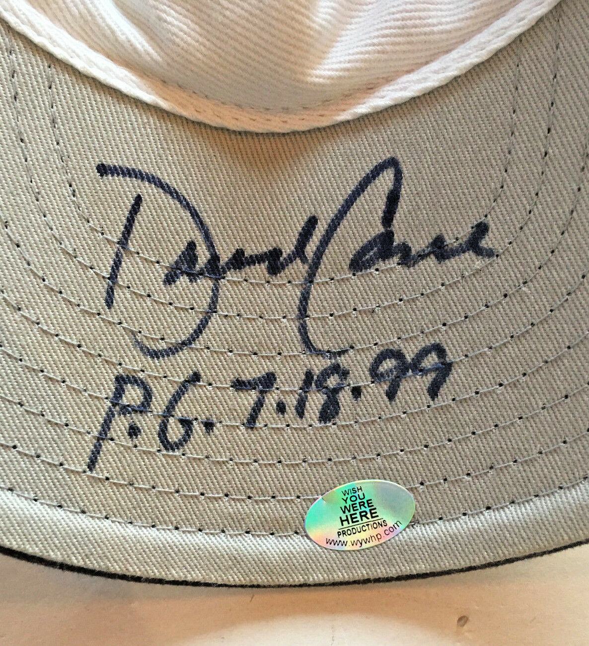 David Cone Signed INS Perfect Game Yankees #36 Baseball Hat cap agent holo COA