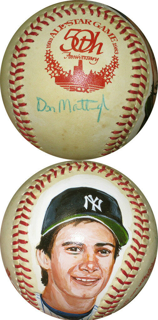 Don Mattingly Signed Hand Painted 1983 All Star Baseball Rookie Auto  PSA/DNA