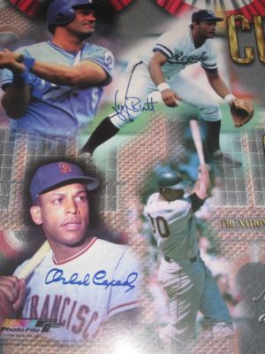 HOF Class of 1999 Signed Framed 24x35 Photo Ryan Cepeda Brett Yount LE /99 COA - Image 3