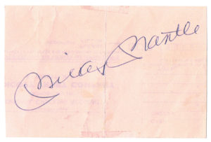 Mickey Mantle Signed Auto 3x5 Cut Signature Yankees