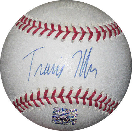 Travis Hafner Signed Topps Reserve holo coa Official MLb Baseball  autograph