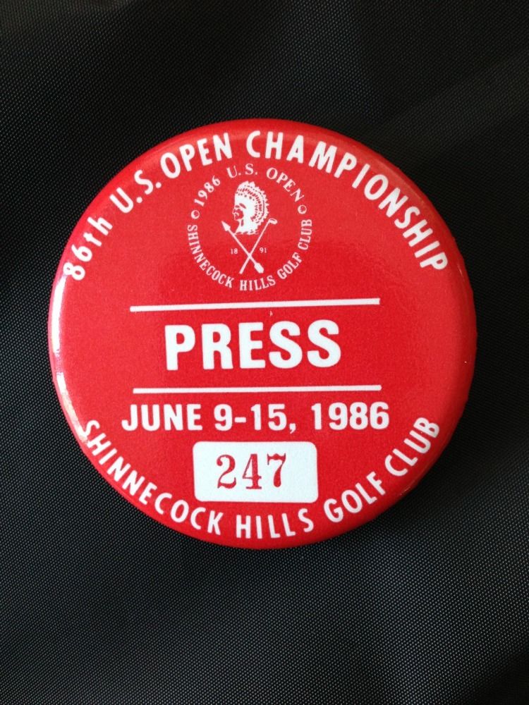 1986 Us Open Golf Championship Press Pin  Shinnecock Hills Ny Floyd 2 1/4  Mint