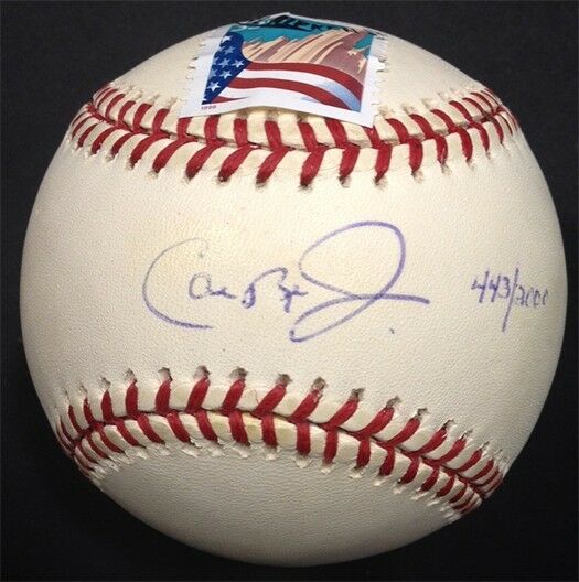 Cal Ripken Jr Signed Baseball & Case LE / 2000 goldin holo #8 COA hof post stamp