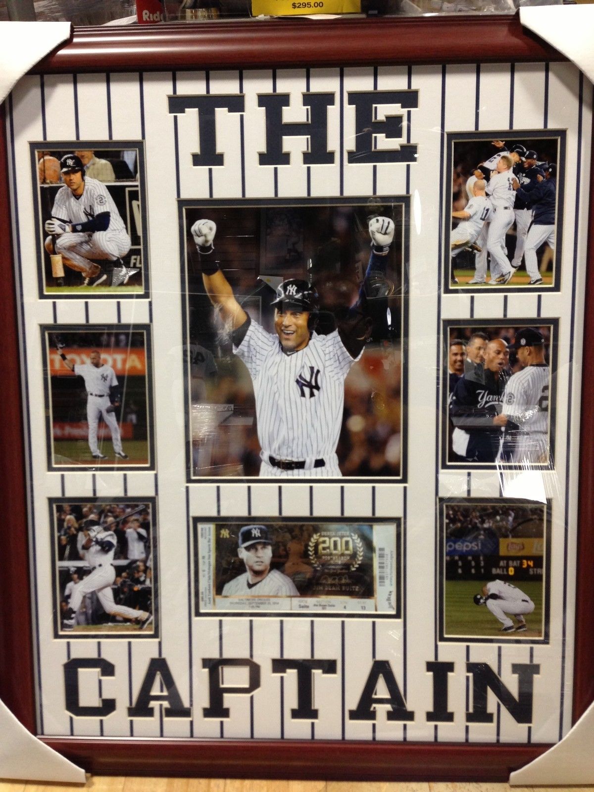 Derek Jeter Last Hit Final Game Yankee Stadium Framed Collage Pinstripe 23×27