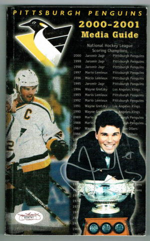 Jaromir Jagar Signed Auto 2000-02 Pittsburgh Penguins Media Guide JSA Cert