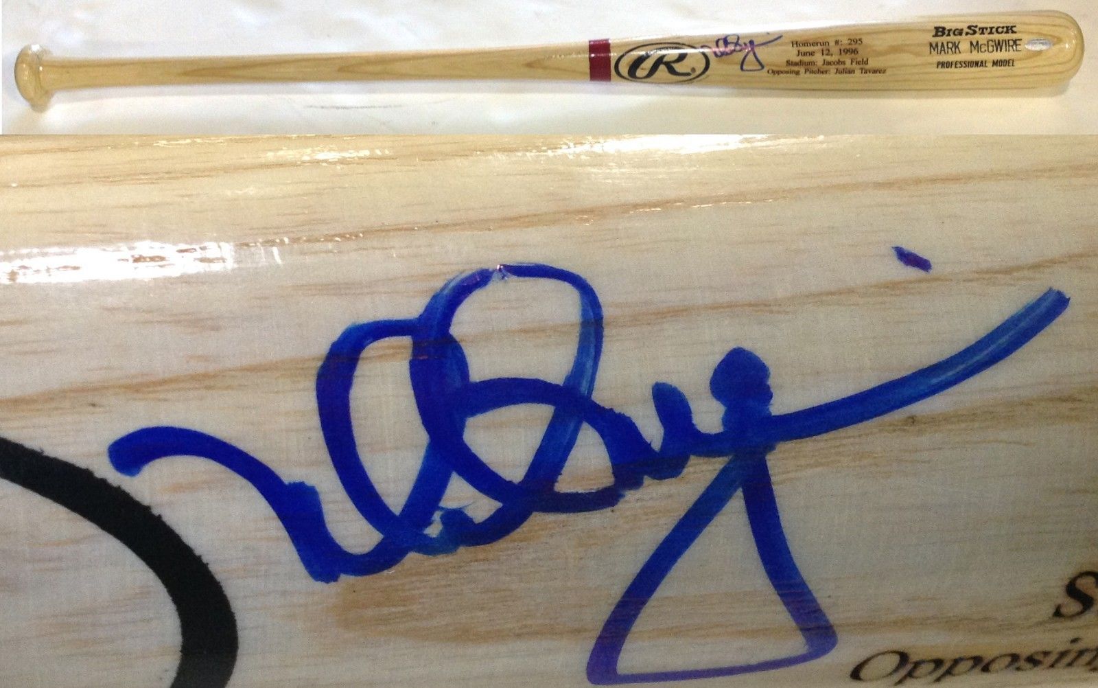 Mark McGwire Signed LE Baseball Bat cardinals STEINER MLB Holo 3 COA autograph