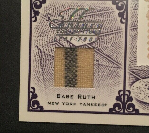 2005 LEAF CENTURY STAMP 3 Cents BABE RUTH /39 PinStripe Jersey Mint Yankees  1/1 - Cardboard Memories