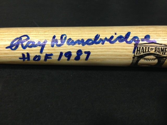 Ray Dandridge Signed HOF 1987 Ins Mini Bat CBM Holo COA  mint  autograph rare