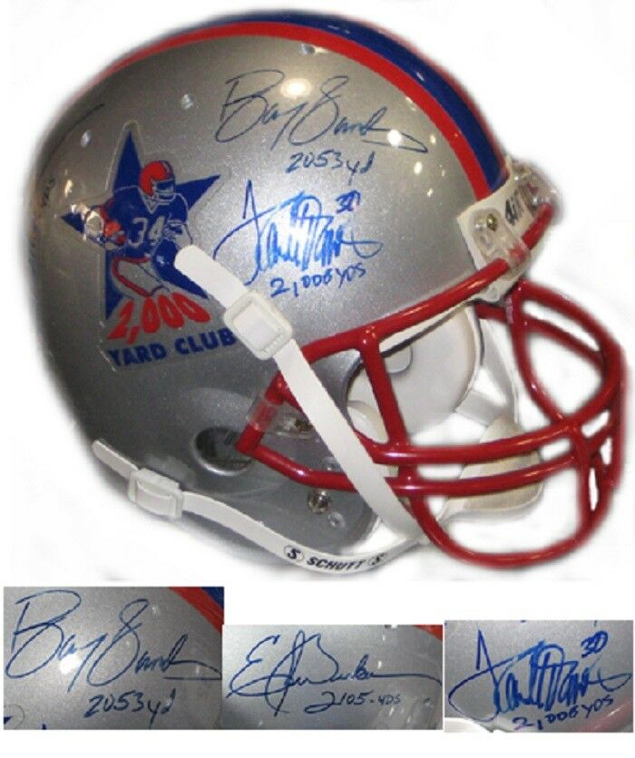 2000 Yard Rushers Signed F/S Helmet B. Sanders, T. Davis, E. Dickerson TRISTAR