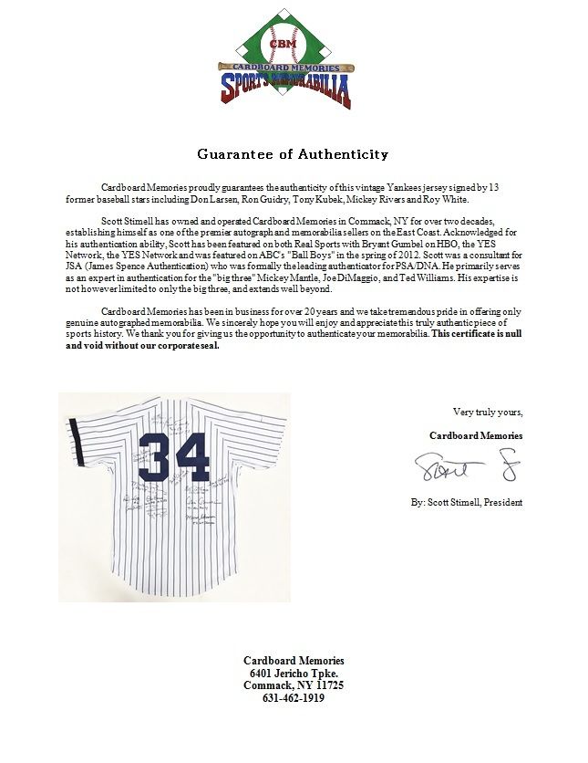 Don Larsen Signed Yankees Jersey (JSA COA)