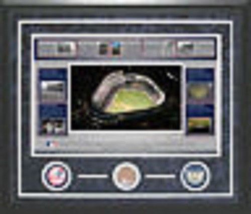 Yankees Stadium 2008 Final Season Game Used Dirt Collage FRAMED SUEDE JETER